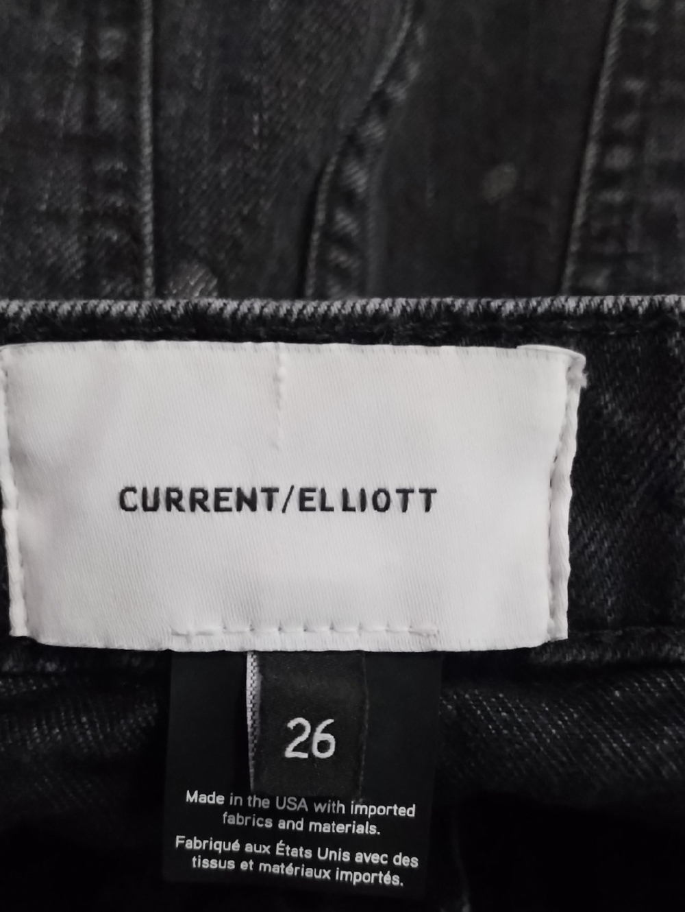 Current/Elliott The Five-Pocket Cutoff Black Denim Polka Dot Mini Skirt - Picture 5 of 9